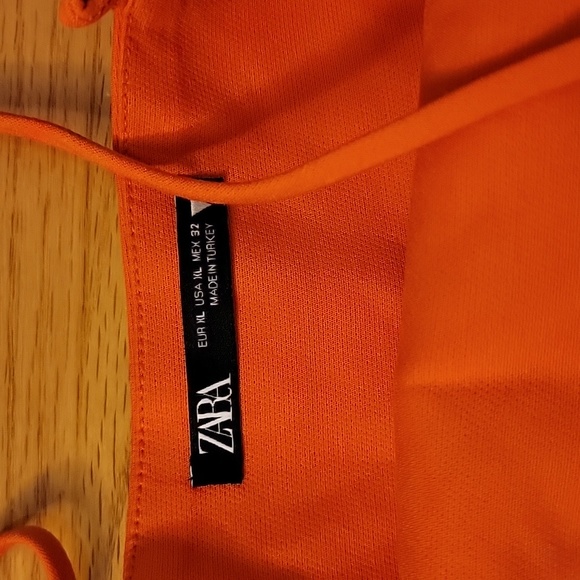 Zara Orange Cut Out Spaghetti Strap Top - Picture 5 of 6